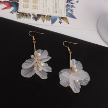 South Korea Korean version of the fashion super fairy long fairy petal earrings without pierced ears screw clip ear clip temperament forest girl