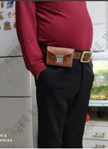 Self-engraved hand-stitched old full cowhide wallet running bag card bag coin wallet leather bag thick cowhide