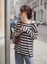 2021 Summer Korean Striped Tencel Linen Pullover Loose Knitted Long Sleeve T-shirt Sunscreen Air Conditioning Clothing Women