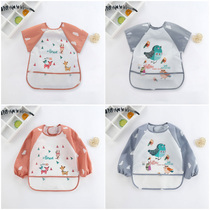 Baby bib protective clothing Childrens clothing Waterproof anti-dressing Baby eating clothes Painting apron Childrens long-sleeved clothing