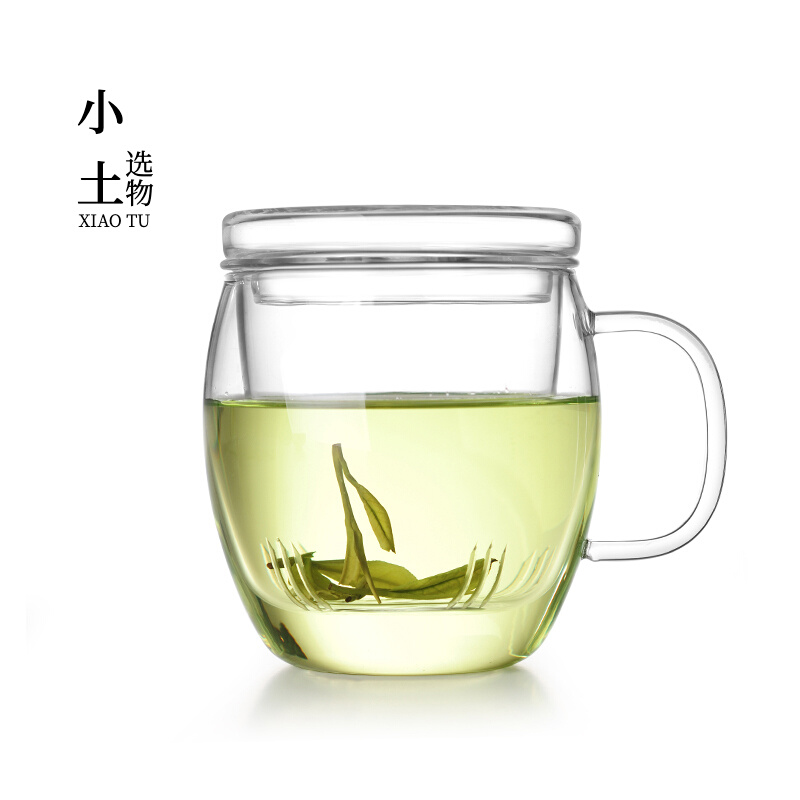 High temperature resistant high boron silicon glass cups with handle large capacity tea water separation with lid tea cup ladies filter mug