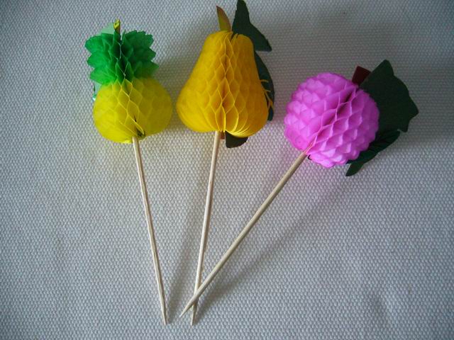 Wood Hotel Bar Disposable Tableware Art Banner Sign Small Umbrella Sign Fruit Animal Sign 24