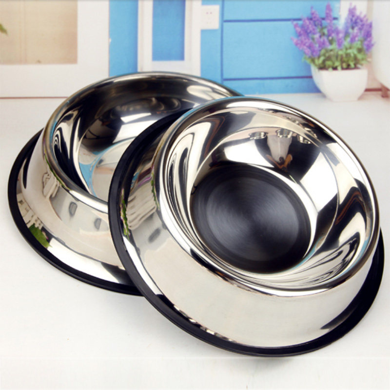 Thickened Premium Stainless Steel Anti-Slip Dog Bowl Grilled Porcelain Dog Basin Dog Food Basin Pet Bowl Dog Rice Bowl and Bowl Ceramics