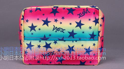 Japanese magazine model appendix colorful five-pointed star large-capacity mother and baby bag baby go out diaper tissue storage bag