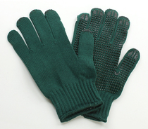 Good texture cotton non-slip abrasion resistant point plastic working to work protective gloves resistant to dirty and durable ink green both