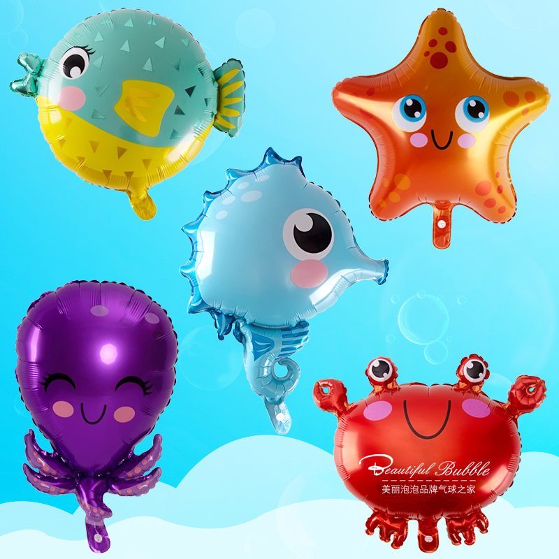 Ocean Series Shaped Aluminum Foil Balloons Cartoon Balloons Seahorse Balloons Pufferfish Cartoon Balloons School Outdoor Activities Ocean Series Shaped Aluminum Foil Balloons Cartoon Balloons Seahorse Balloons Pufferfish Cartoon Balloons School Outdoor Activities