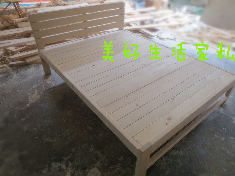 Nordic single - double children solid wood bed 1 m 2 pine bed 1 8 m skeleton bed