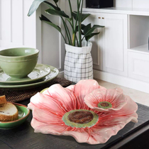 Pastoral style ceramic double-layer fruit plate dining plate Exquisite hand-painted ceramic home decoration fruit plate tea table storage decoration