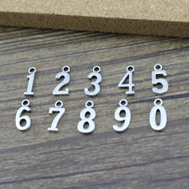 Ancient silver accessories - 10 digital pendants handmade DIY materials