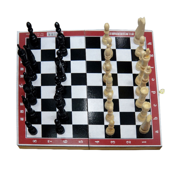 Planet Children's Puzzle Chess wooden folding Chess Western chess Wooden Tandem Chess