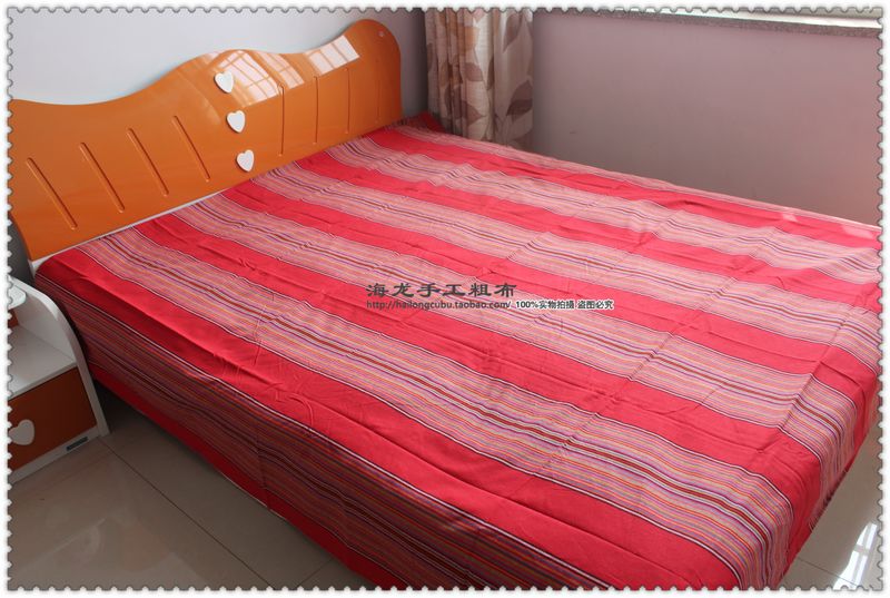 Đặc biệt giải phóng mặt bằng Vải thô cũ giường đôi 2 2,3 mét không thể nhăn mà không phai ga giường 1m8 x 2m