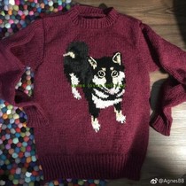  Hand-woven cute little Shiba Inu sweater