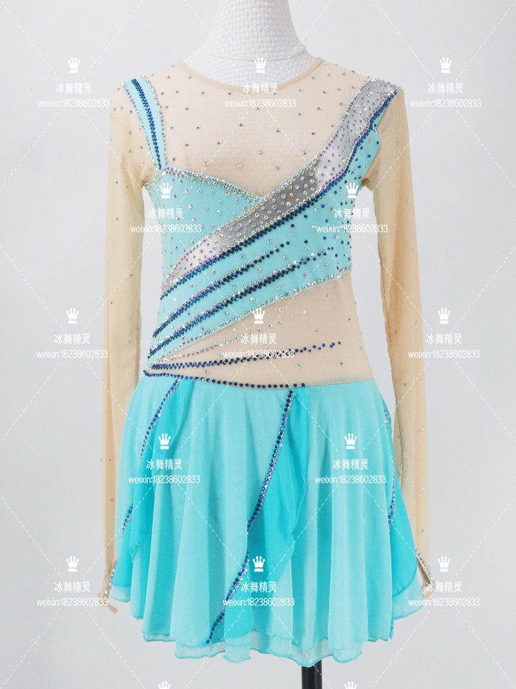 Dazzling genie customized figure skating clothing figure skating performance Children's adult female dress a218