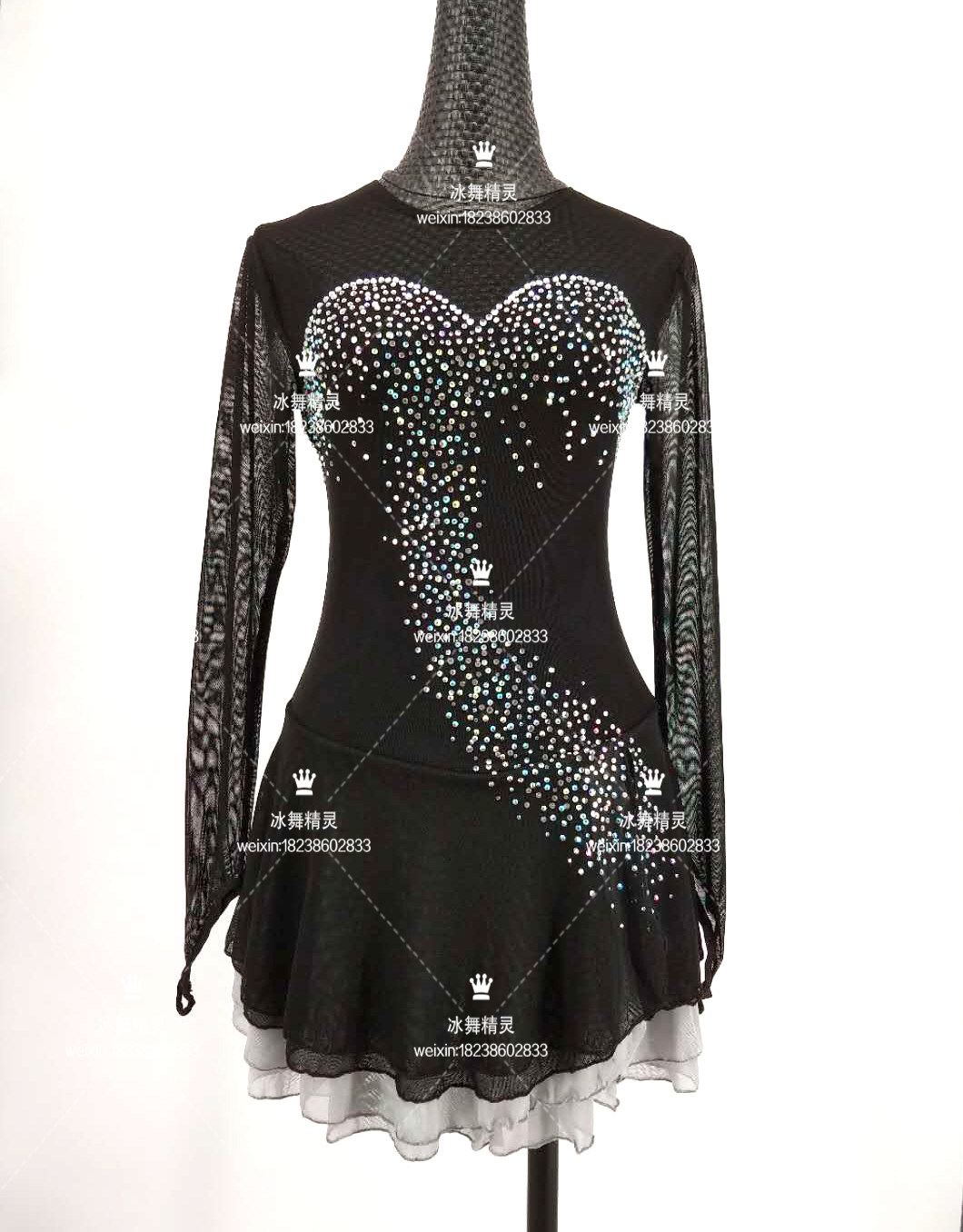 Dazzle Genie Fashion Children Figure Skating Clothing Competition Performance Dress a285