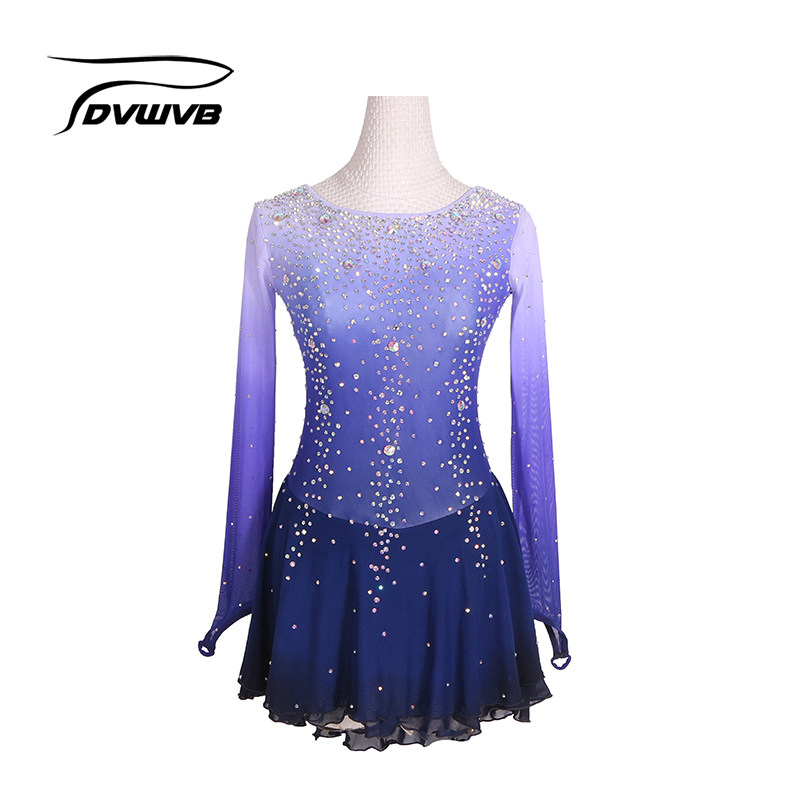 Hyun dance elf custom figure skating costume performance clothing children's adult women's skirt a278