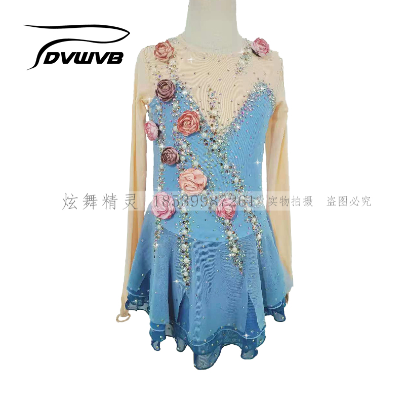 Dazzling dance elves custom figure skating costumes figure skating performance costumes children's adult women's skirt a758