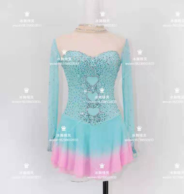 Hyun dance elf custom figure skating costume figure skating performance costume children's adult women's skirt a141