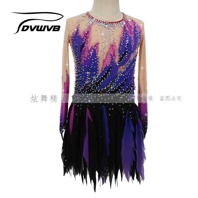 Dazzling genie customized figure skating clothing figure skating performance Children's adult female dress a1011