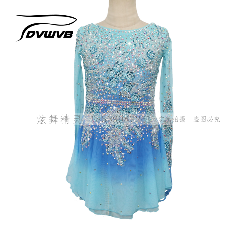 Dazzling genie customized figure skating clothing figure skating performance Children's adult female dress a797