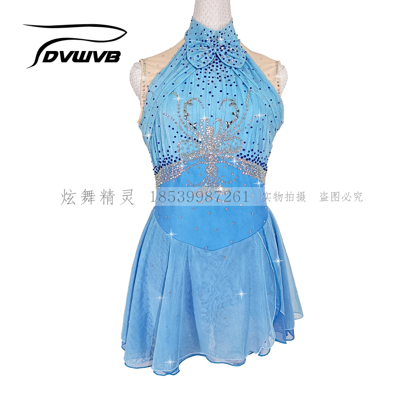 Dazzling genie customized figure skating clothing figure skating performance Children's adult female dress a1000
