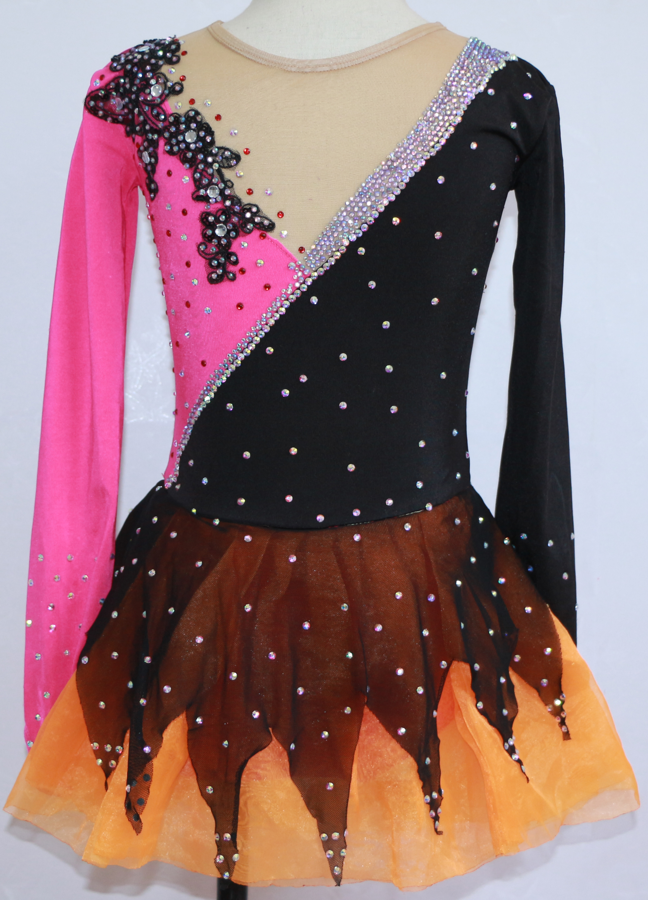 Dazzling genie customized figure skating clothing figure skating performance Children's adult female dress a159