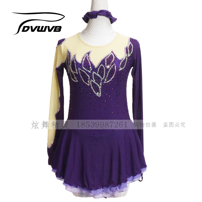 Dazzling genie customized figure skating clothing figure skating performance Children's adult female dress a84