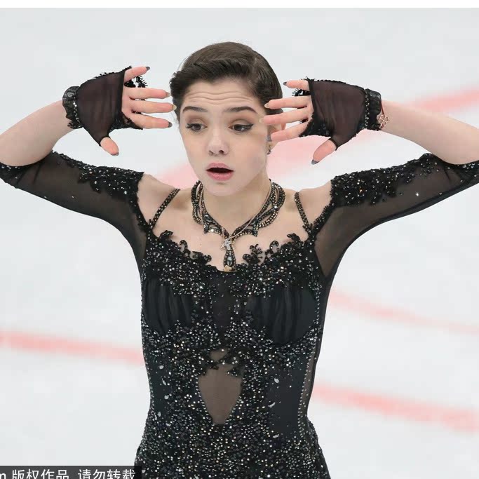 Dazzling genie customized figure skating clothing figure skating performance Children's adult female dress a275