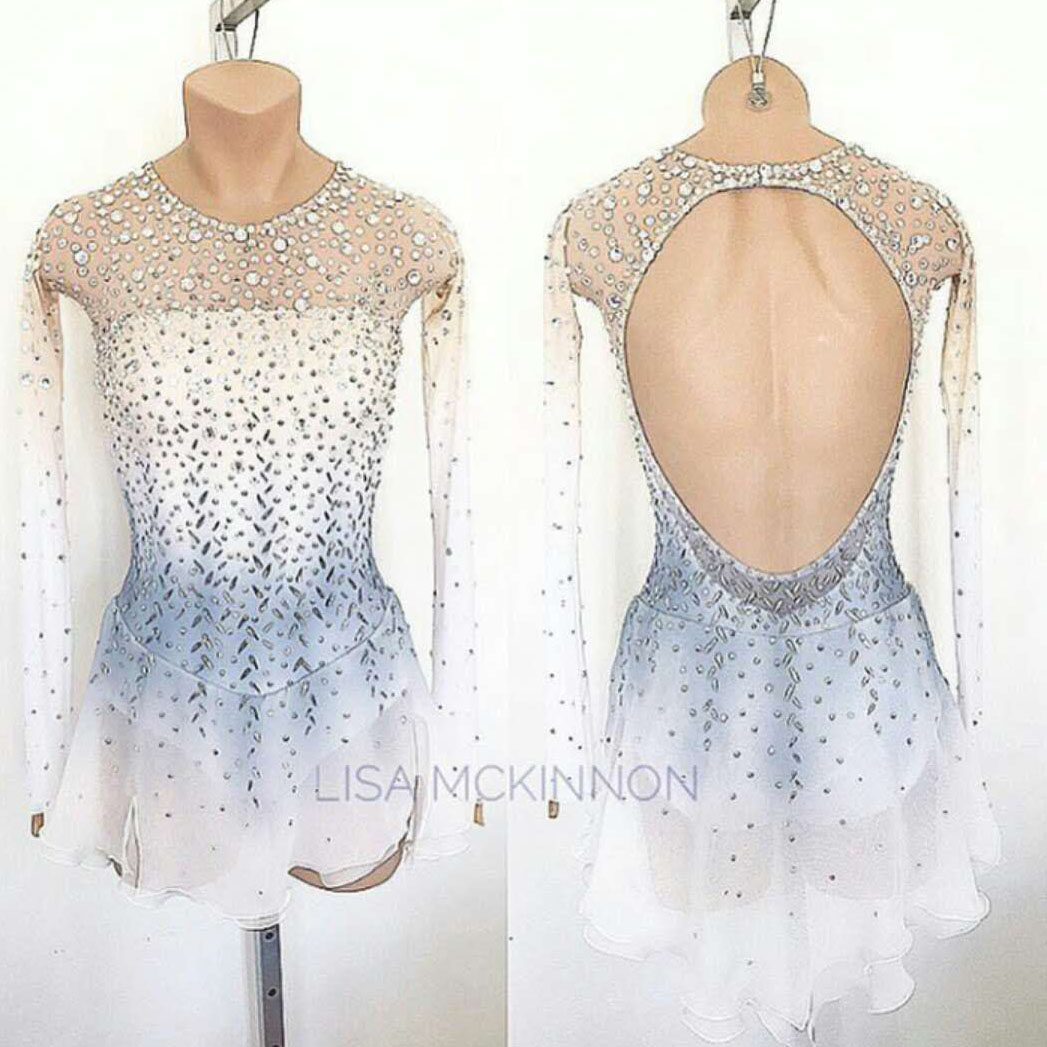 Dazzling genie customized figure skating clothing figure skating performance Children's adult female dress a262