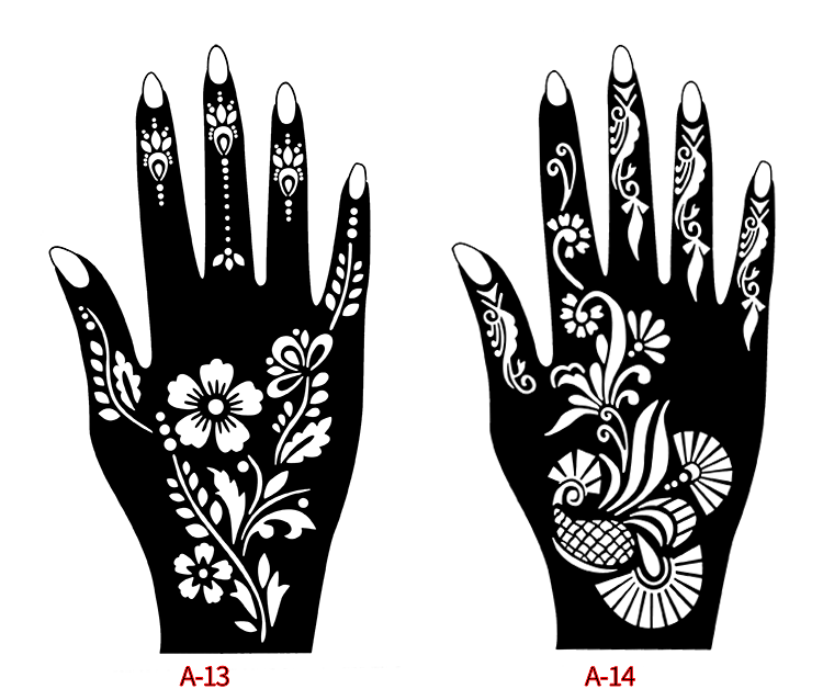 Tay xăm tay Ấn Độ sơn Hannah Henna tattoo body painted hollow bán vĩnh viễn mẫu template hình dán tattoo mini