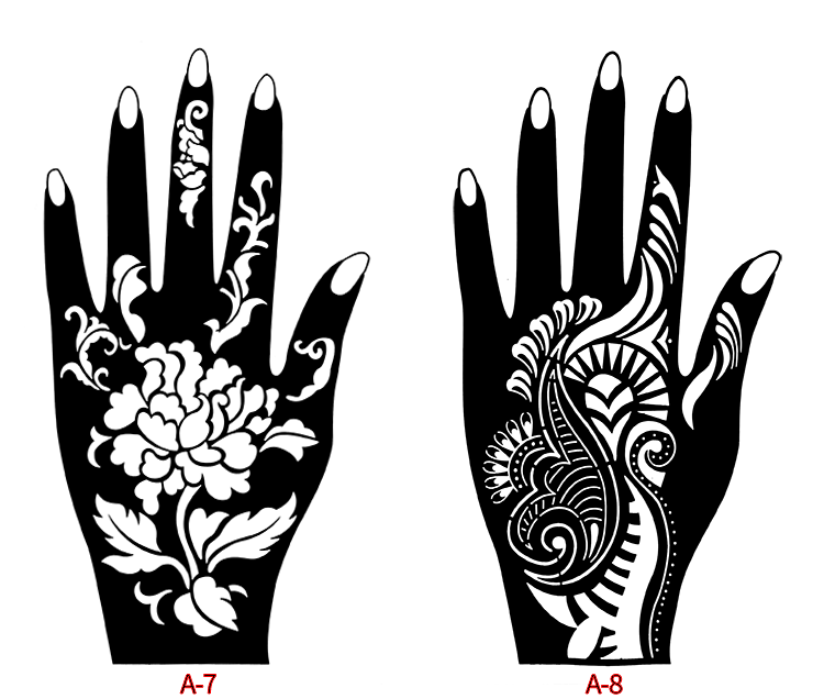 Tay xăm tay Ấn Độ sơn Hannah Henna tattoo body painted hollow bán vĩnh viễn mẫu template hình dán tattoo mini