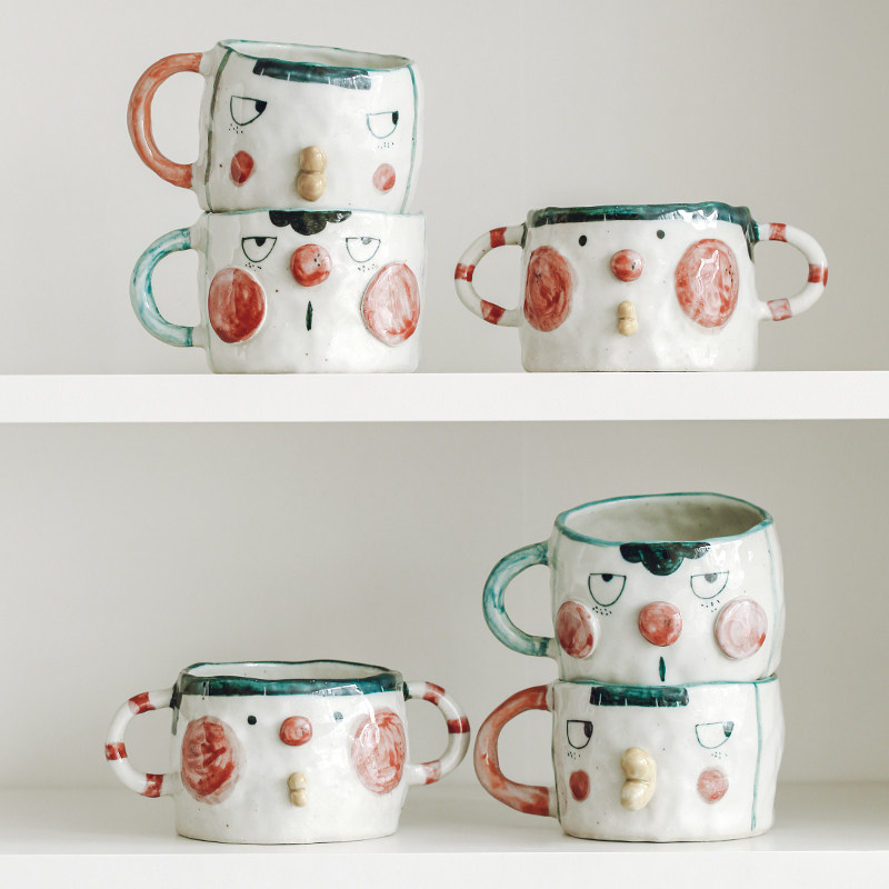 It turned out to be a cute girl heart cartoon breakfast cup personalized ceramic mug coffee cup water cup Milk Cup