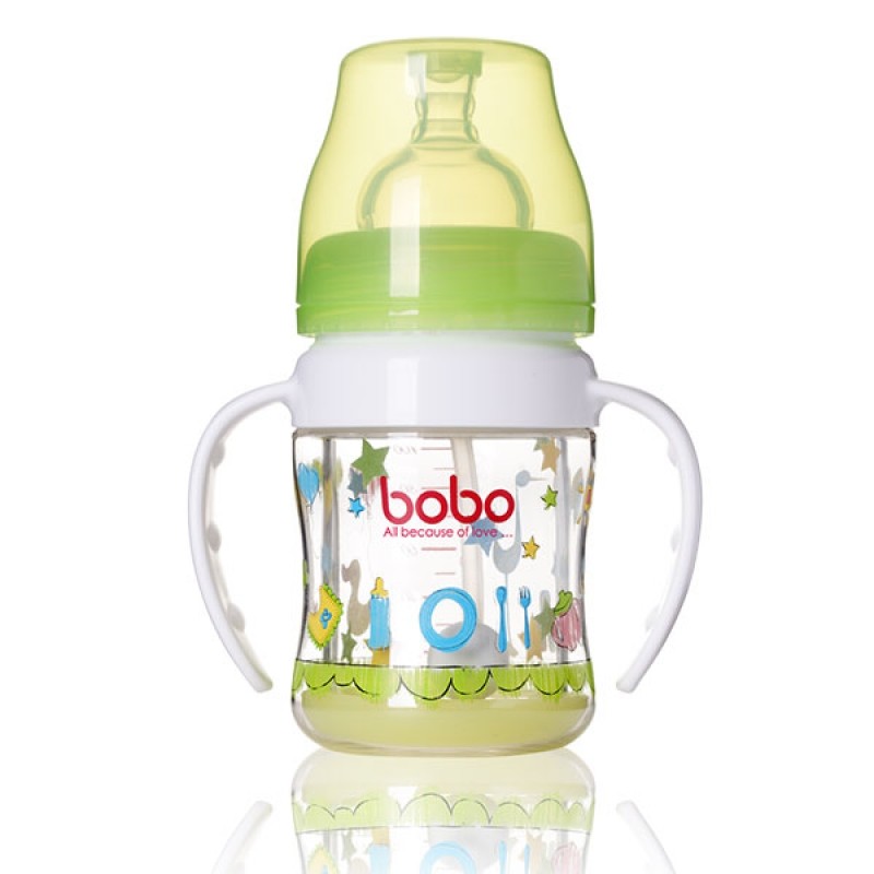 乐友孕婴童乐儿宝--宽口安全玻璃奶瓶绿色(0-3岁)120ml