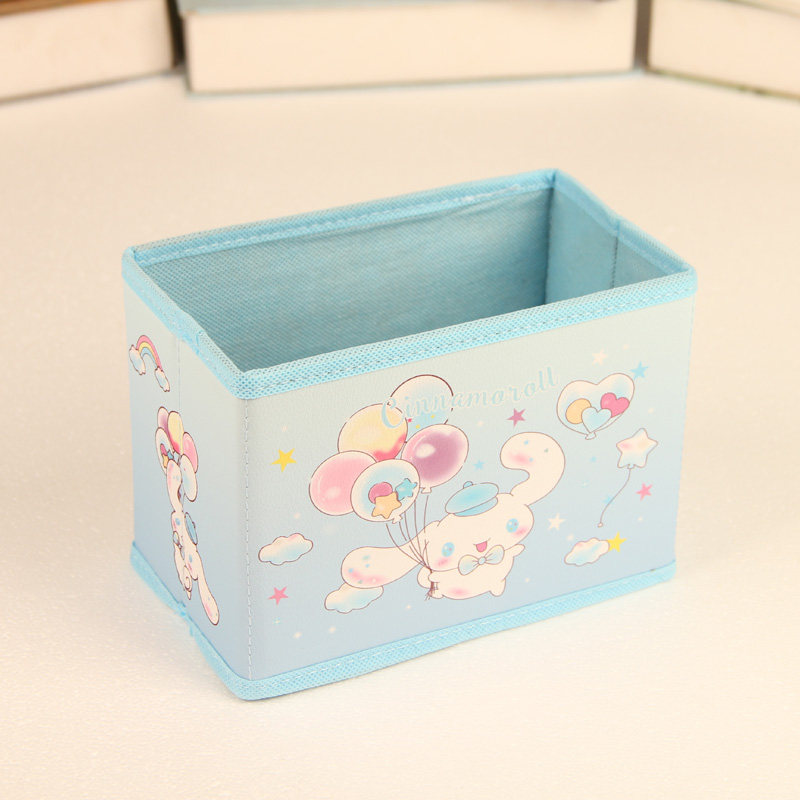 pu Japanese creative cute cartoon folding stationery jewelry classification desktop finishing box makeup storage basket storage box