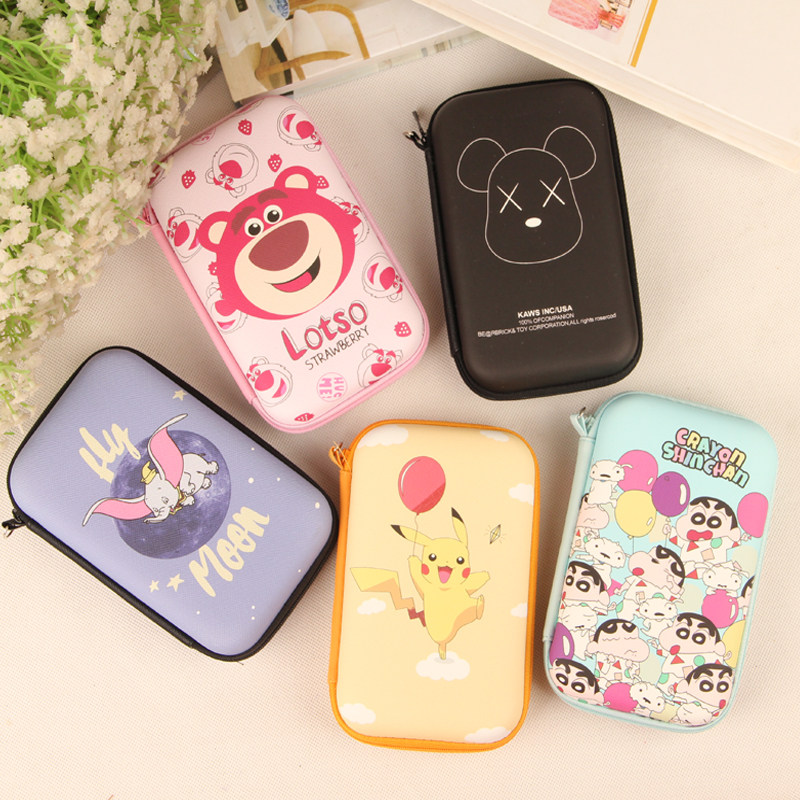 Cute cartoon with hard drive Power Bag Bag Data Line Charger Bluetooth headset anti-fall reception box