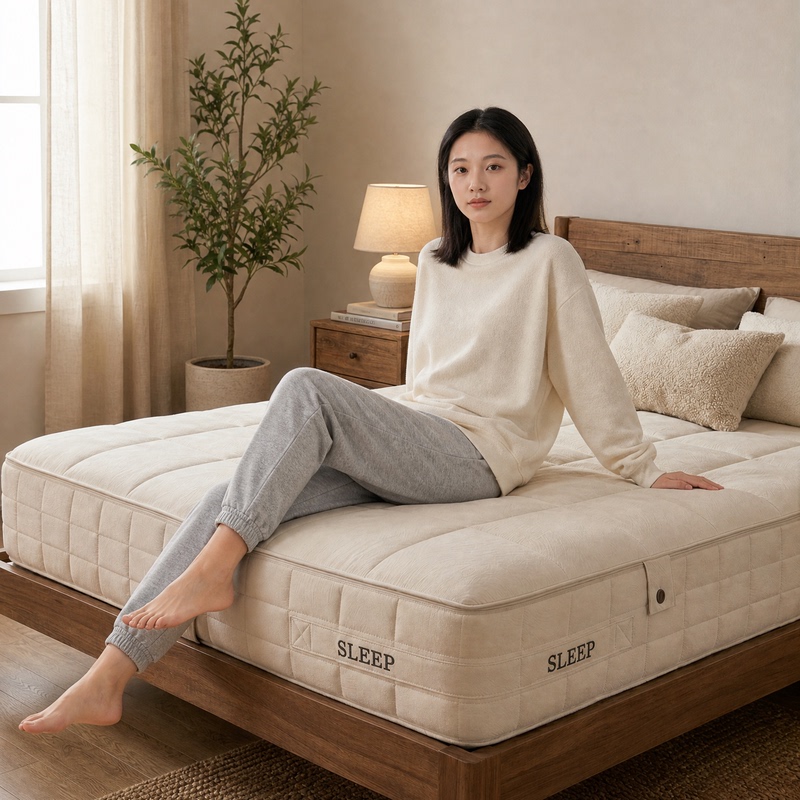 Dream Sweet Jia Meng Spring Mattress Comfortable Sleep Mattress Fully Removable Cotton and Linen Washable Skin-Friendly Spring Mattress