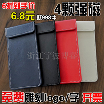 Magnetic handwritten guest room small note notes wine list cashier clip hotel menu clip this leather POS single ticket holder