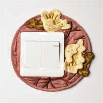 Round decorative wall stickers fabric switch wall fire stickers handmade switch sets switch covers socket sets wall fire sets