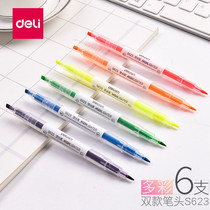 Del highlighter marker pen students use candy color set of light color marker rough key pen set