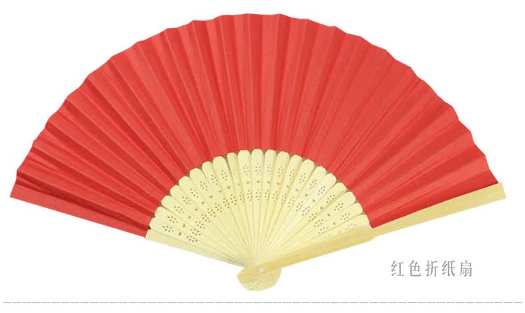 Màu trống gấp fan mẫu giáo sáng tạo TỰ LÀM nguyên liệu handmade phong cách Trung Quốc thư pháp cung điện fan