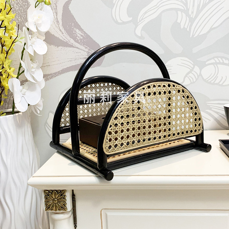 Rattan-book newspaper shelf handmade rattan magazine shelf online red retro-floor shelve table containing small bookshelves