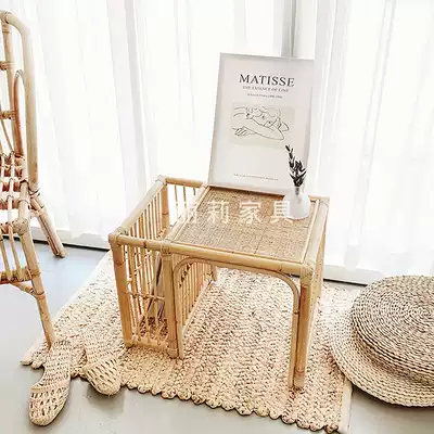 Rattan coffee table bedroom bedside small coffee table Net red window creative small table simple Japanese homestay coffee table ins