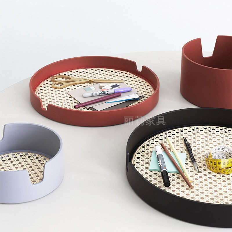 Rattan Nursery Dish Wood Round Nursery North European Folk Living Room Teacup Cup Water Cup Nursery School Fruit Panchins