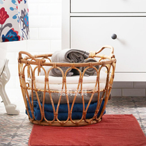 Rattan clothes basket handmade real rattan woven containing basket Dirty Laundry Containing Basket hotel Bathrooms Bathroom Clothes Basket