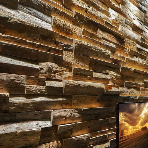 Выветрившаяся деревянная бревна сплошной дерево