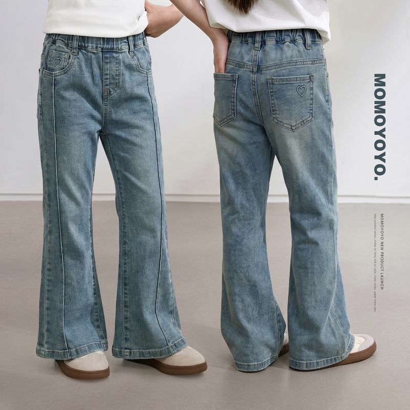 【Long Leg Filter】Chenchen's Mom's Girls' Pants Summer Thin Style Fashionable Versatile Slimming Parent-Child Denim Flared Pants 【Long Leg Filter】Chenchen's Mom's Girls' Pants Summer Thin Style Fashionable Versatile Slimming Parent-Child Denim Flared Pants