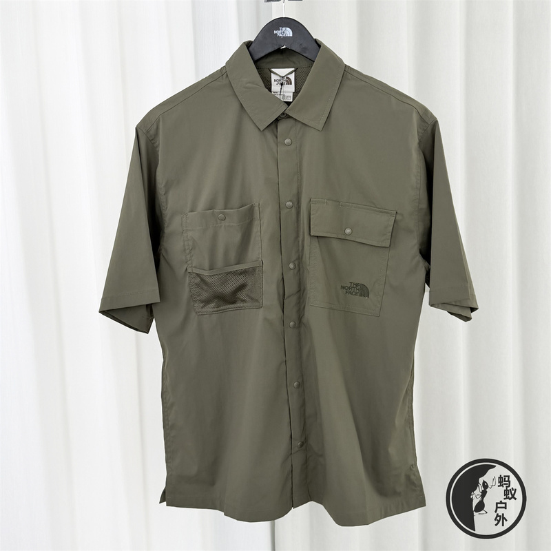26 Spring and Summer New Style Thenorthface Men's Outdoor Water-Repellent Workwear Lapel Short-Sleeved Shirt 8g05