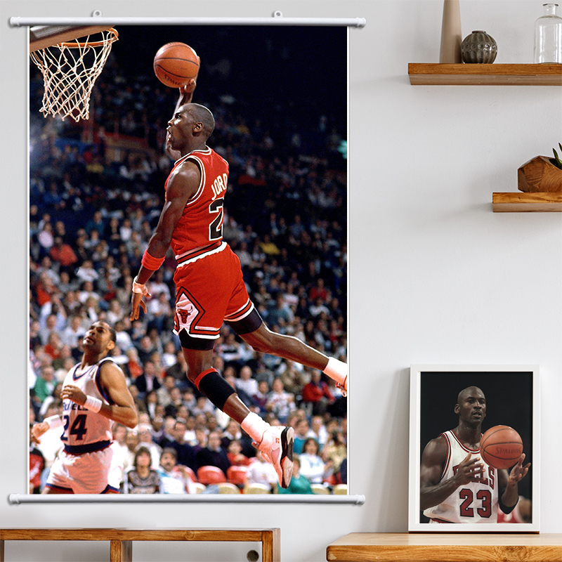 Michael Jordan MJ Custom hanging painting bedroom Decorative Painting Waterproof NBA Stars Scroll Painting Brief Modern Mural