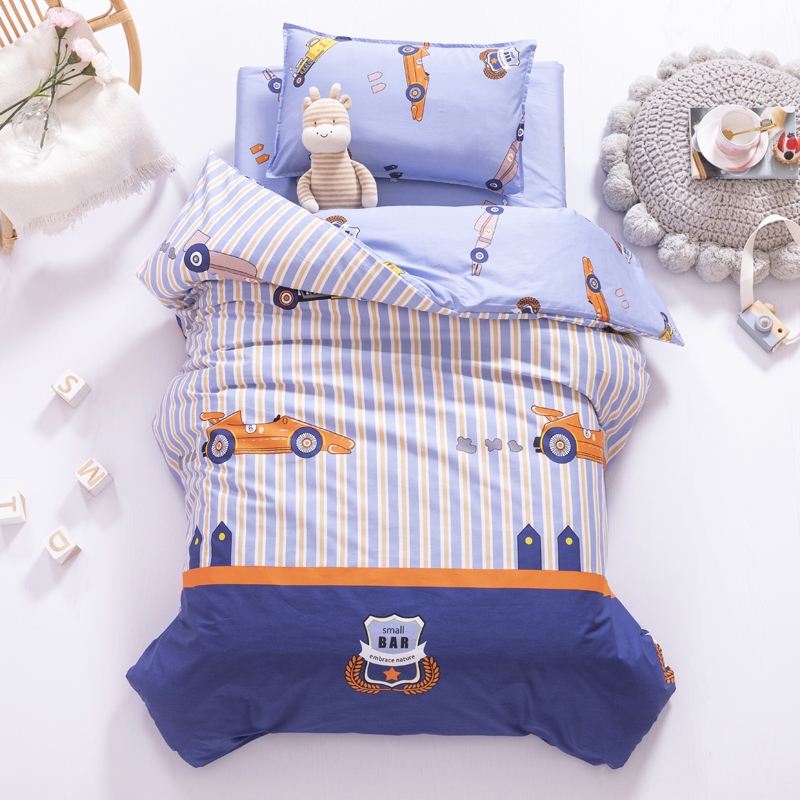 Cotton kindergarten quilt three-piece set car cartoon baby nap futon cotton six pieces set into the park bedding