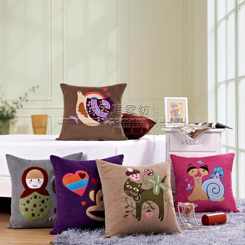 Autumn Winter Sky Goose down cartoon embroidered pillow with core car waist pillow back cushion rests with pillow office headboard floating window backrest