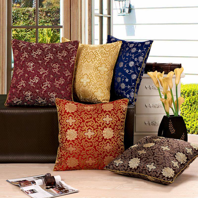 Chinese style sofa cushion with pillow with core cloth art headboard floating window backrest office leaning on pillow waist pillow special price